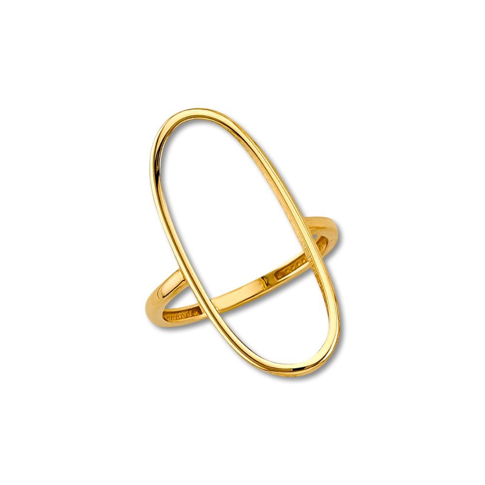 14K Solid Yellow Gold Fancy Ring Elegant Women's Jewelry By Tehrani